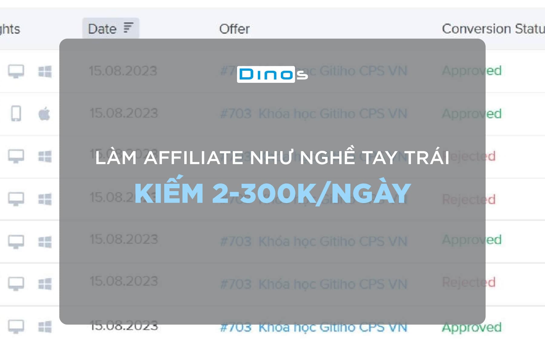 Kiếm 2-300K/ ngày nhờ làm affiliate như nghề tay trái
