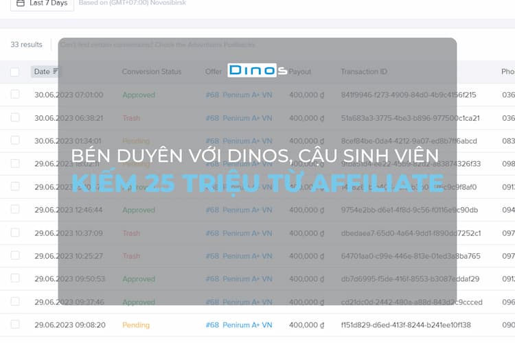 Bén duyên với Dinos, Cậu sinh viên kiếm 25 triệu/tháng từ Affiliate