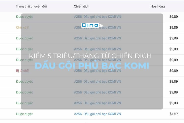 Kiếm 5 triệu/tháng từ chiến dịch Dầu gội phủ bạc KOMI