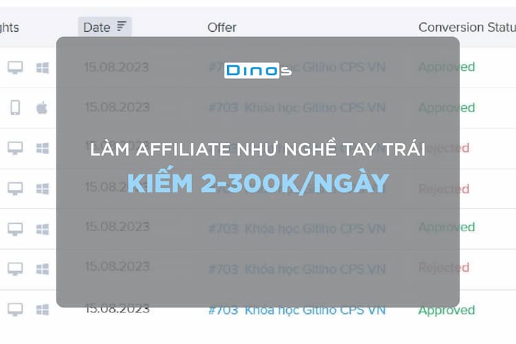 Kiếm 2-300K/ ngày nhờ làm affiliate như nghề tay trái