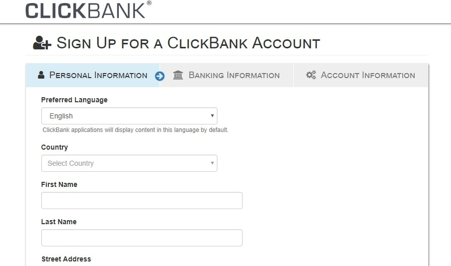 Cách đăng ký tài khoản Clickbank