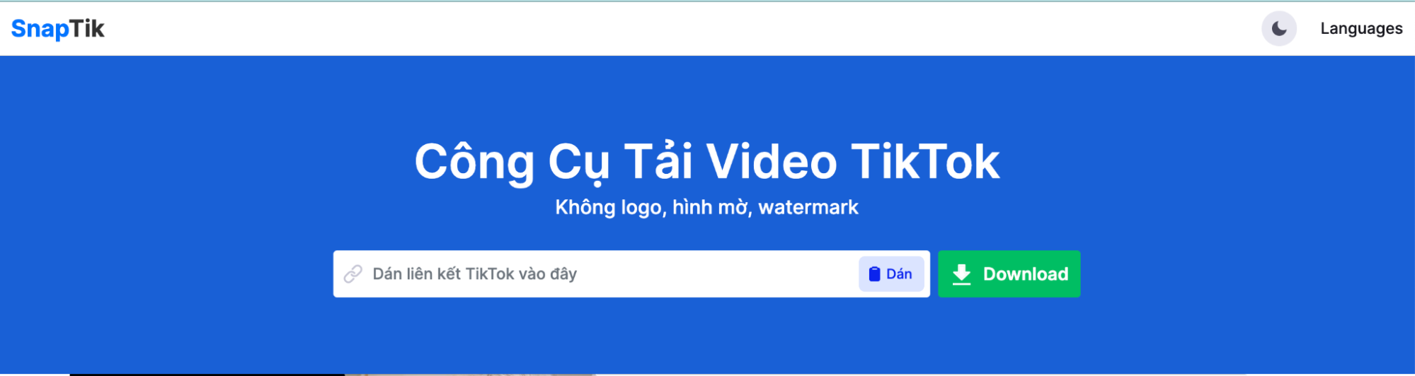 Lưu video trên Tik Tok bằng trang web Snap Tik