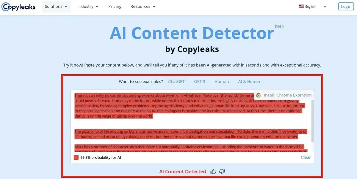 Check content AI bằng AI Content Detector